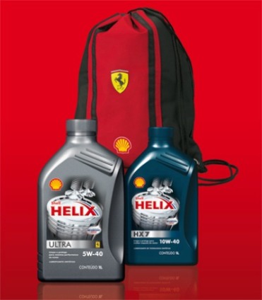 Sacola Ferrari na ação promocional da Shell