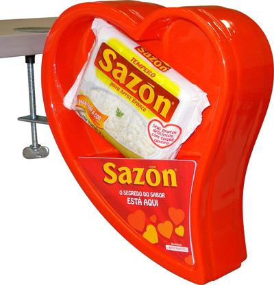 Sazón em formato de coração nos PDVs