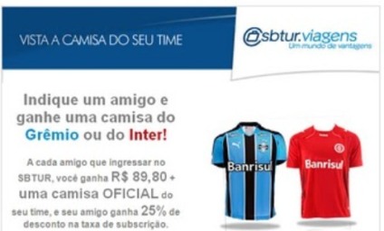SBTur lança a promoção "Vista a camisa do seu time"
