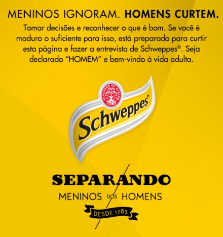 Schweppes reforça perfil do consumidor