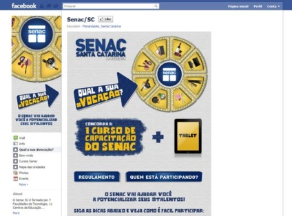 Senac-SC com ação promocional no Facebook e Twitter
