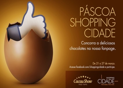 Ações promo virtuais na Páscoa da Cacau Show do Cidade