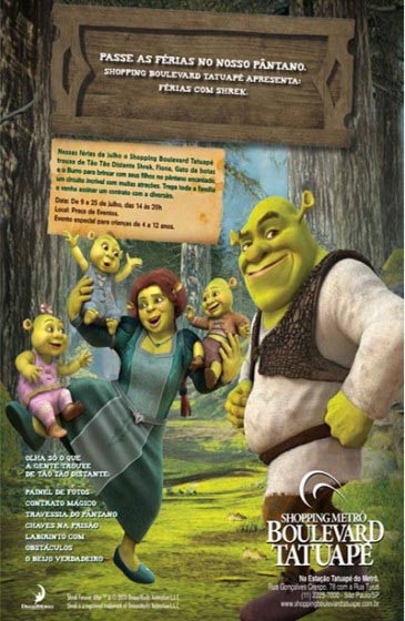 No Boulevard Tatuapé tem "Férias com Shrek"