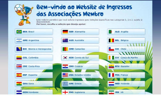 Aberta venda de ingressos para jogos de seleções específicas