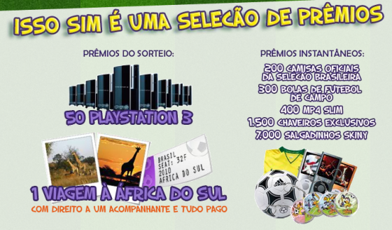Promoção "Goleada de prêmios Skiny" Promoção "Goleada de prêmios Skiny"