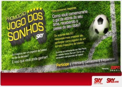 SKY lança a ação promocional "Jogo dos Sonhos"