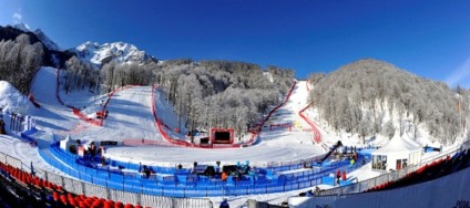 SOCHI, RUSSIA – FEBRUARY 17: (FRANCE OUT) Alpine Stadium during the Audi FIS Alpine Ski World Cup Women’s Downhill Training on February 17, 2012 in Sochi, Russia. (Photo by Francis Bompard/Agence Zoom/Getty Images)