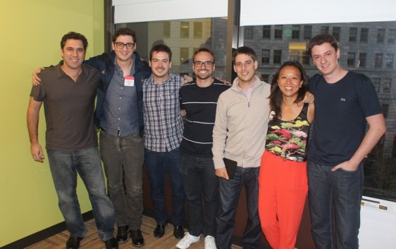 Tiago Brandes, CEO da Meus Pedidos, Bedy Yang, Venture Partner da 500startups, Jaime Ignacio, graduado na 500startups, Matheus Xavier, Diretor Comercial da Winker, André Monteiro, CEO da Brazil Innovator, e André Rodrigues, CMO da MobLee.