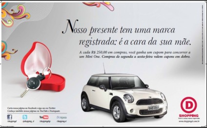 Center D sorteia carro 0km no Dia das Mães