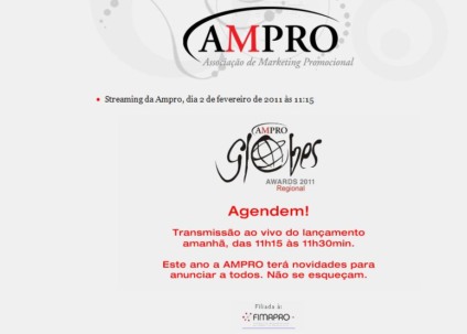 Ampro faz primeira transmissão na internet