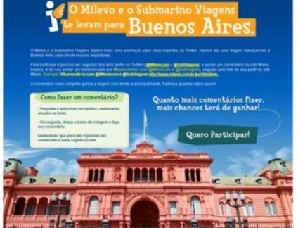Submarino Viagens e Milevo parceiros em promo no Twitter