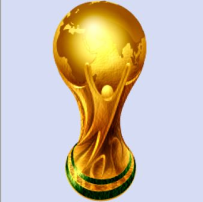 Taça da Copa "decolando" com Coca-Cola