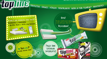 Site do TopLine com marketing promocional