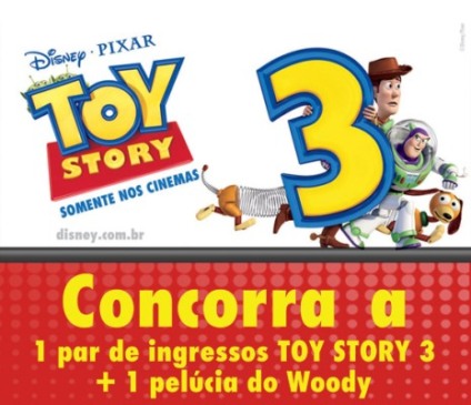 Brinde do Toy Story na ação promo da Long Jump