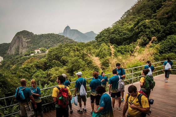 Participantes da trilha ecológica do Riosul.