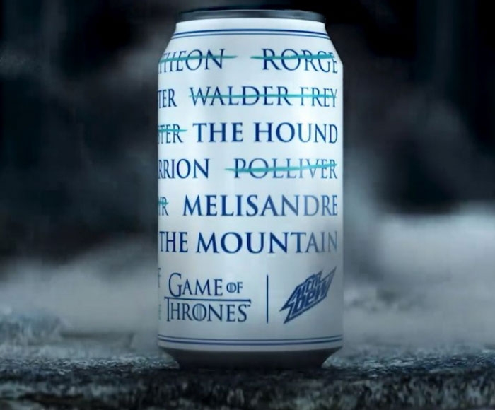 Lata de refrigerante revela lista de mortes de Game of Thrones