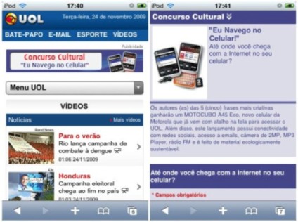Eu navego pelo celular com Uol