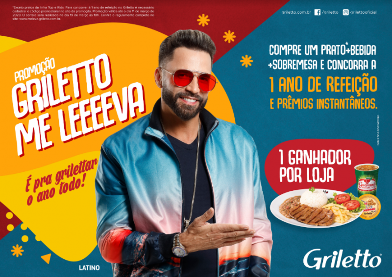 Latino estrela nova campanha do Griletto