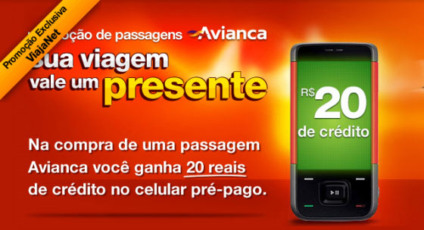 Crédito para celular na promo do ViajaNet