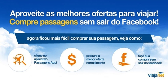 ViajaNet vende passagens aéreas pelo Facebook