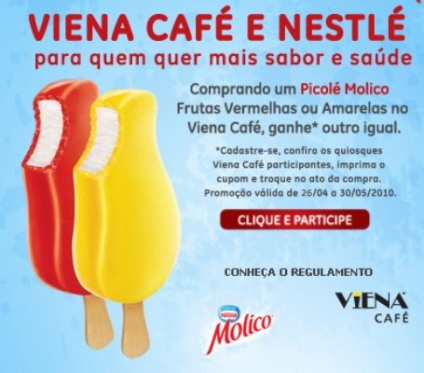 Nestlé com brinde no Viena Café