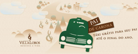 Táxi grátis para os pais na promo do Villa Lobos