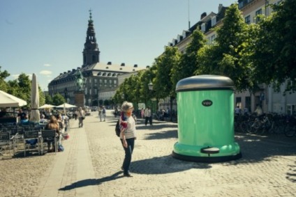 Lixeira gigante é sensação em Copenhagen