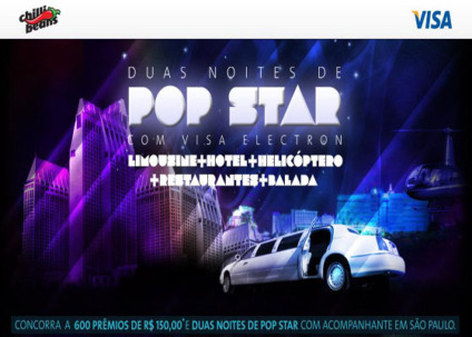 Vida de pop star na promo de Visa e Chilli Beans