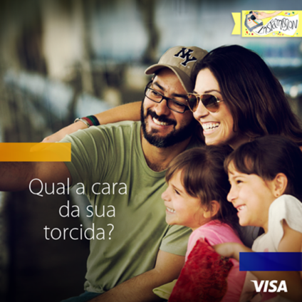Visa estampa rosto de torcedores na Copa Sadia do Brasil