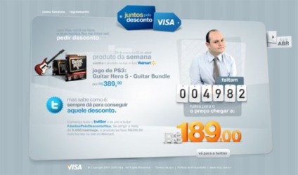 Pedindo desconto na internet com Visa e Walmart