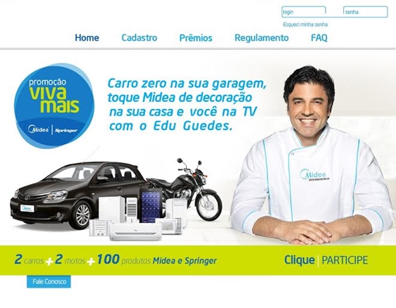 Edu Guedes ativa ação promo da Midea Eletrodomésticos 