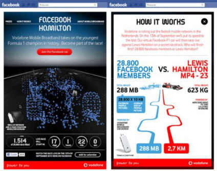 Lewis Hamilton em ação promocional da Vodafone