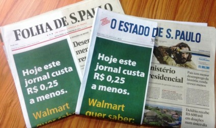 Ação promocional do Walmart baixa preço de jornais