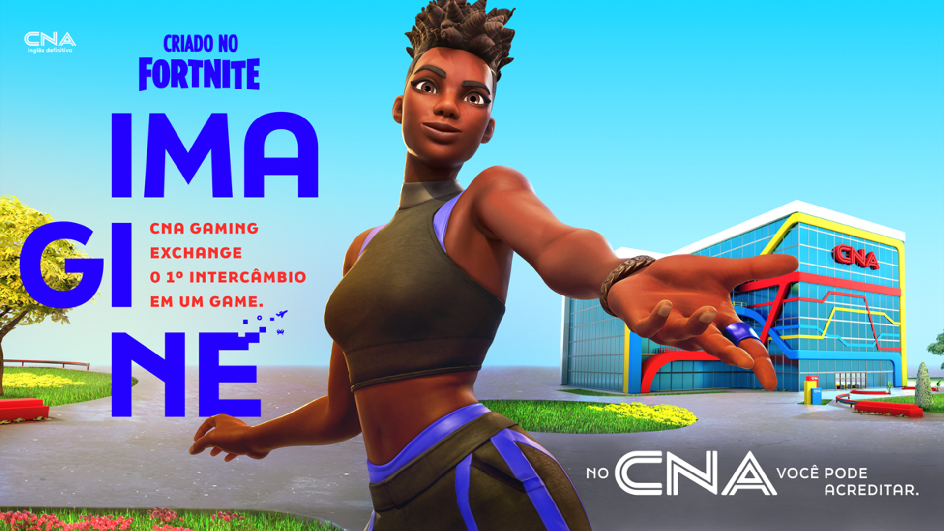 CNA simula intercâmbio e ensina inglês no Fortnite