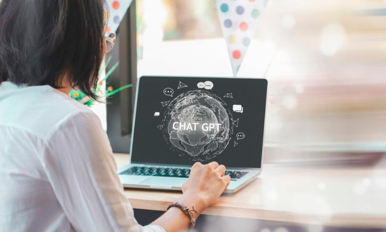 System Artificial intelligence chatbot , Business woman using Smartphone With ChatGPT Chat Bot AI , Technology smart robot Ai Chat GPT application software , robot application Chat GPT
