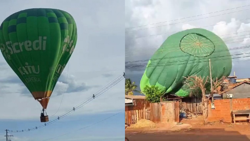 Balão promocional do Sicredi cai no Mato Grosso