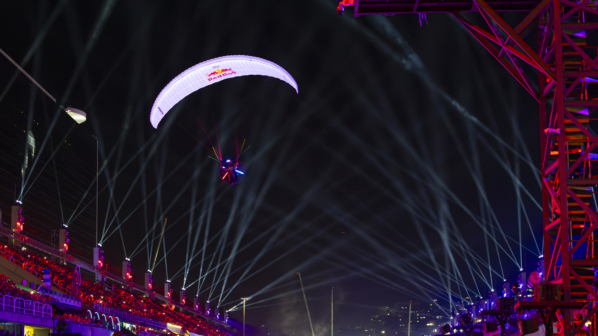 Rafael Goberna performs at Sapucai Carnaval in Rio de Janeiro, Brazil on February 17, 2024. // Fabio Piva / Red Bull Content Pool // SI202402180043 // Usage for editorial use only //