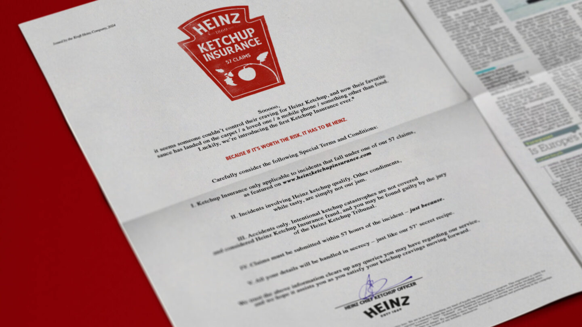 Heinz cria seguro para derramamento de ketchup