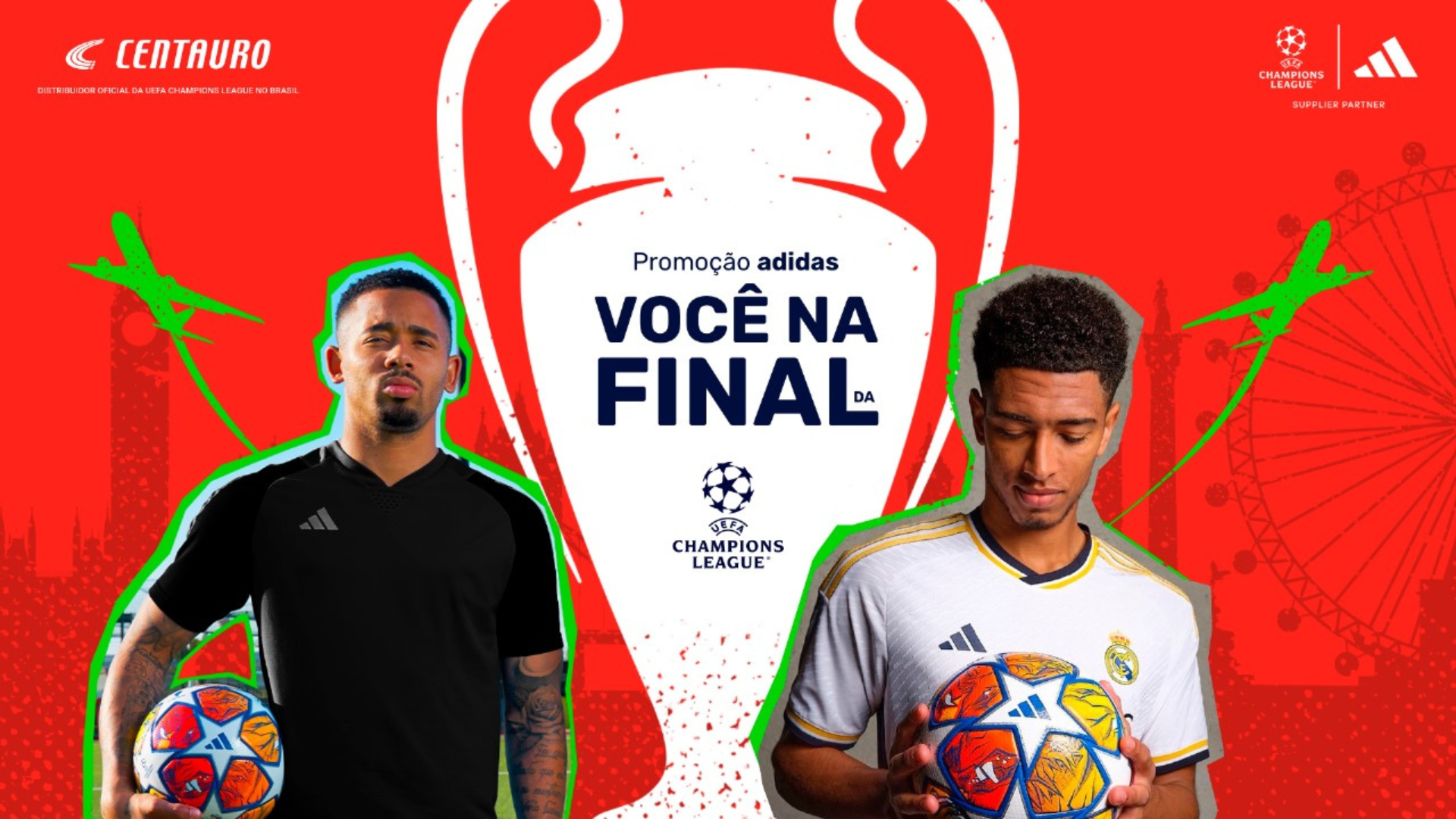 A Centauro, líder em artigos esportivos, e a renomada marca adidas, estão unindo forças para oferecer aos apaixonados por futebol uma oportunidade única e emocionante: assistir à final da UEFA Champions League no icônico Estádio de Wembley, em Londres. A promoção "Você na final da Champions League 2024", ocorrerá de 1 a 30 de abril de 2024 e promete uma experiência inesquecível aos participantes.