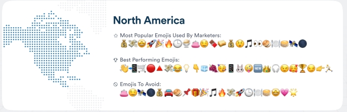 Emojis mais populares na América do Norte