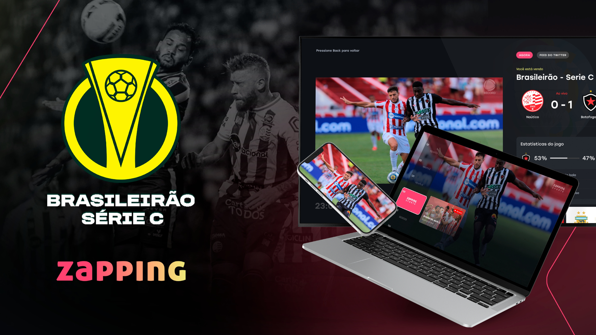 Plataforma líder de streaming de TV na América Latina, a Zapping acaba de fechar um acordo para a transmissão da Série C do Campeonato Brasileiro em 2024. A operadora irá exibir 65 partidas da competição, sendo 38 de forma exclusiva, através da Zapping Sports, canal proprietário destinado a conteúdos esportivos e disponível no pacote Full.