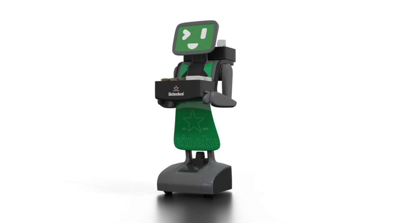 Chamado de Hei, robô destaca os diferenciais que fazem o sabor de Heineken, Só Heineken. A ação faz parte da campanha de credenciais da marca
