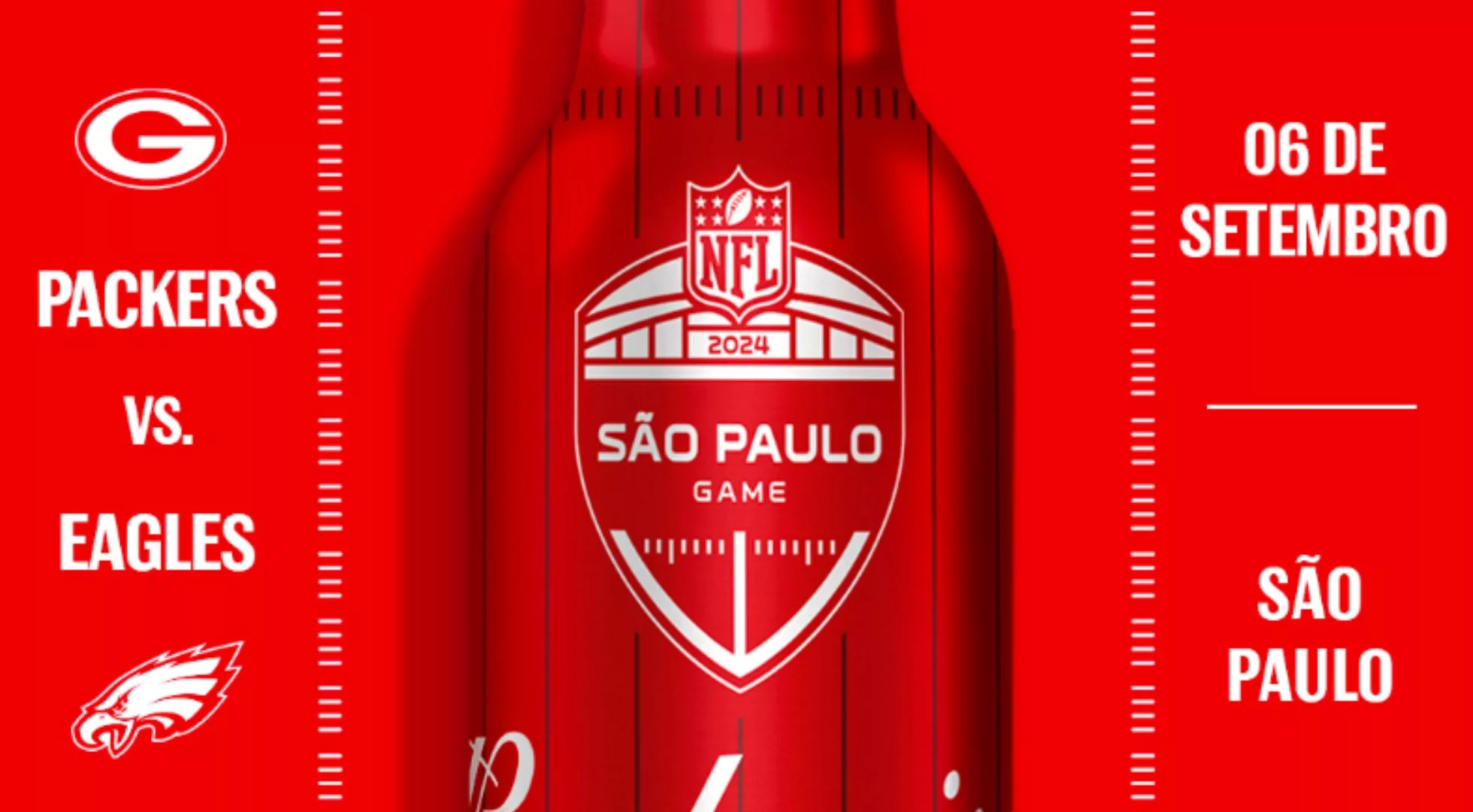 Nova garrafa da Budweiser para primeiro jogo da NFL em SP