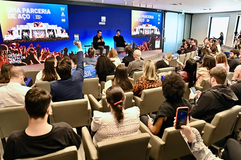 Coletiva de imprensa de parceria entre Gerdau e Rock in Rio 2024