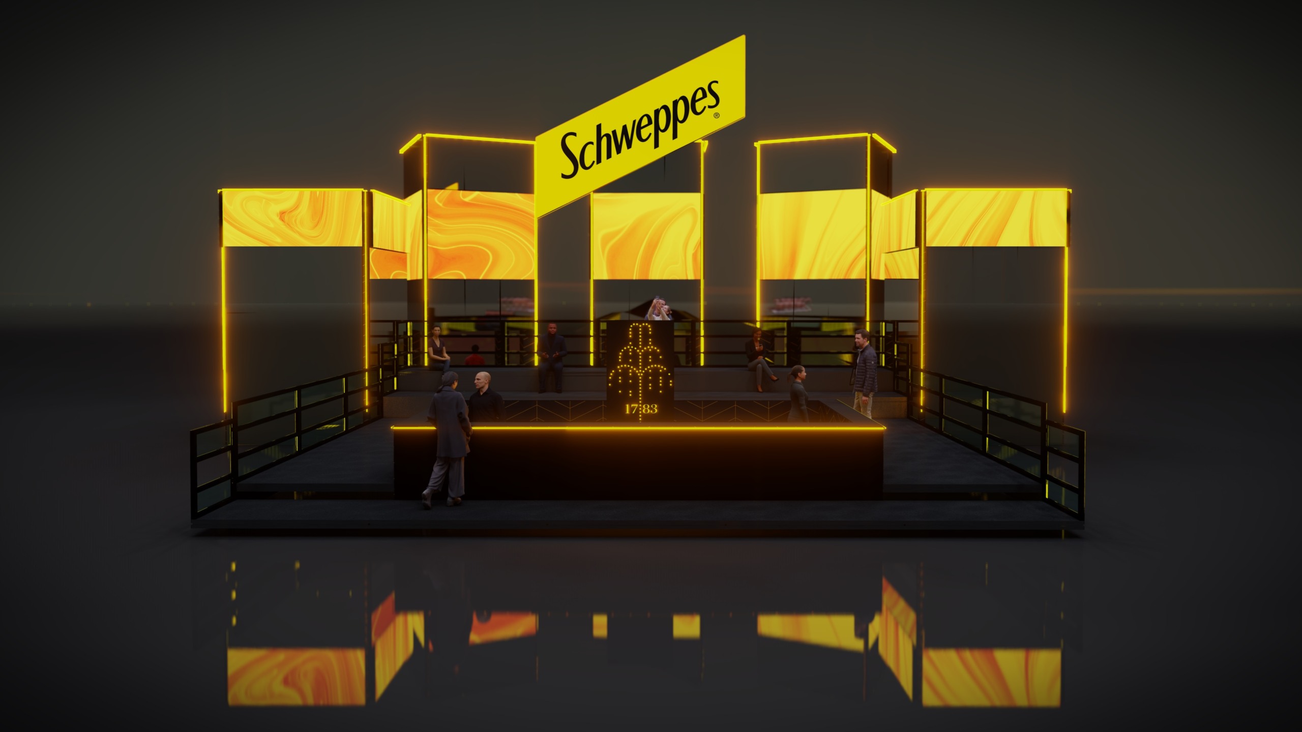 3D do bar de Schweppes da Greenvalley Gramado, que terá o DJ Vintage Culture como headliner da noite