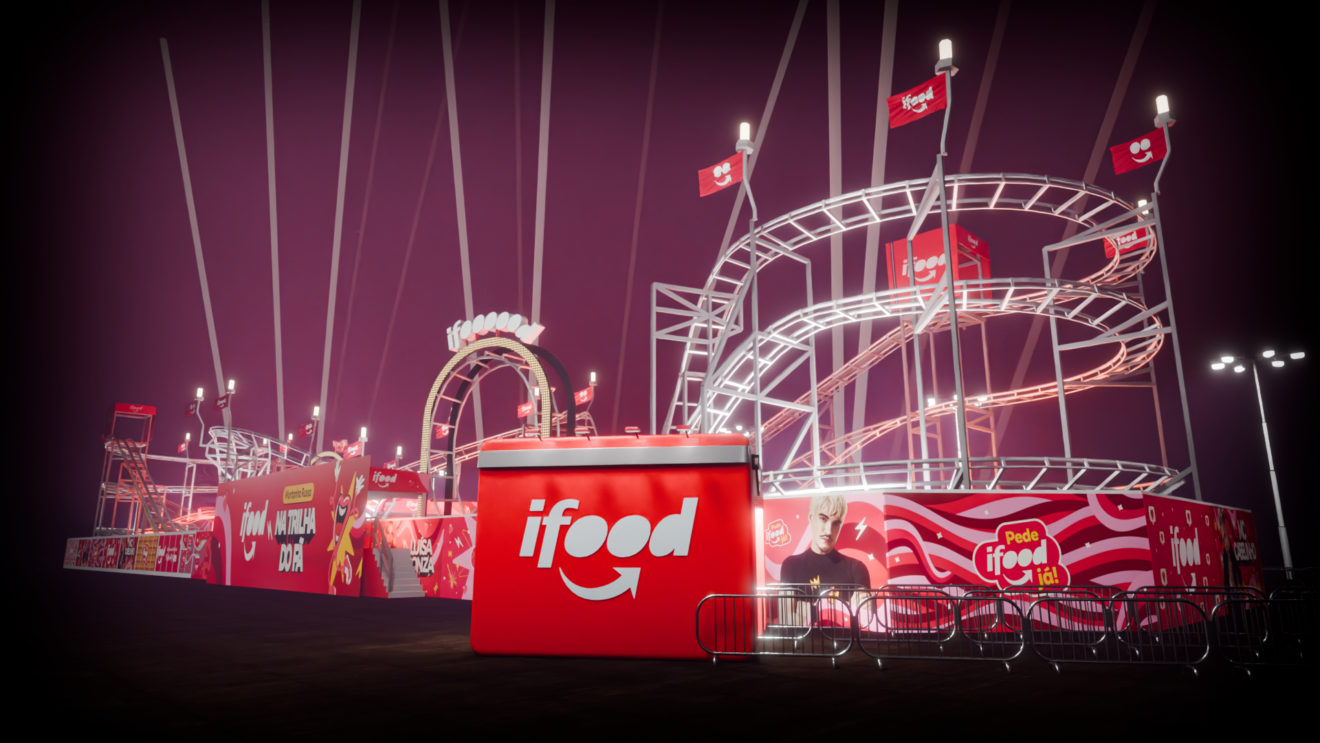 3D da montanha-russa do Rock in Rio 2024, assinada por iFood