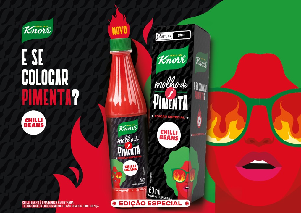 Molho de pimenta da Knorr em parceria com a Chilli Beans