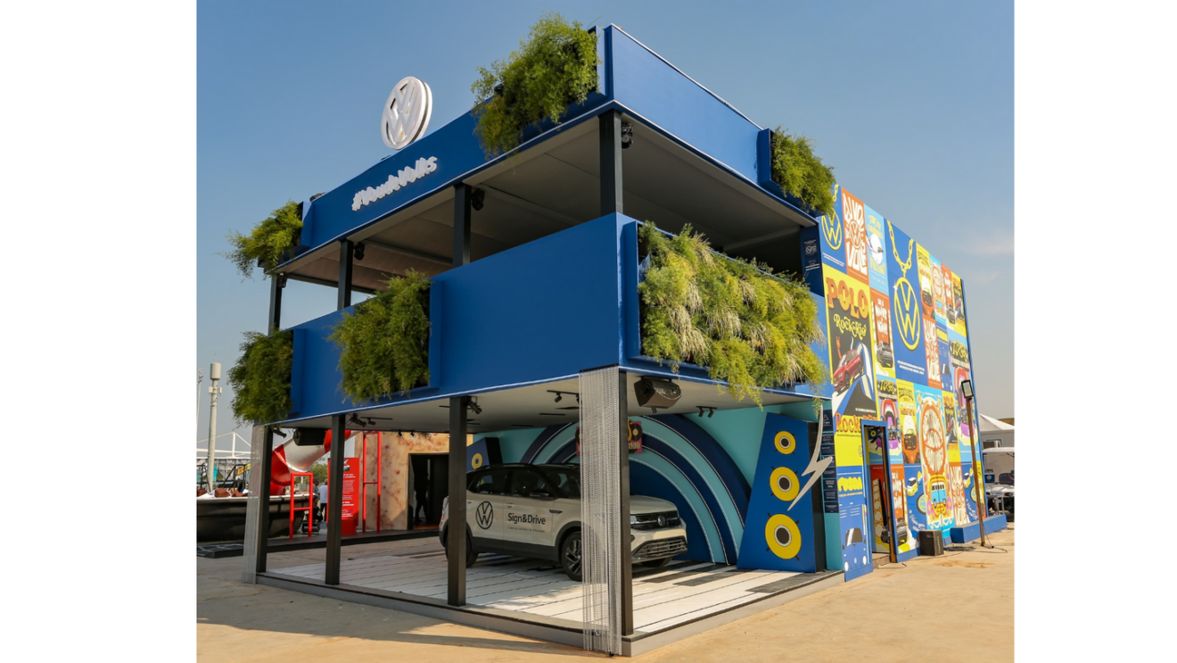 Estande de Volkswagen próximo ao Palco Favela do Rock in Rio