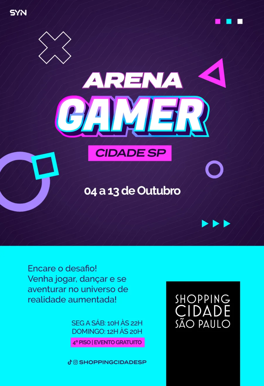 Arena Gamer Cidade SP 04 a 23 de Outubro