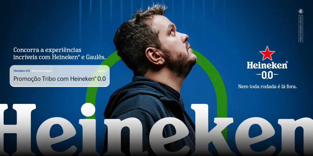 Banner mostra promoção da Heineken com o Gaulês: sorteio levará fãs a diversos eventos